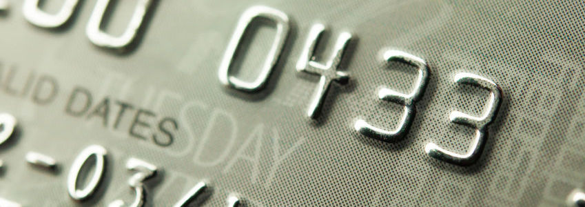 an extreme close-up credit card number