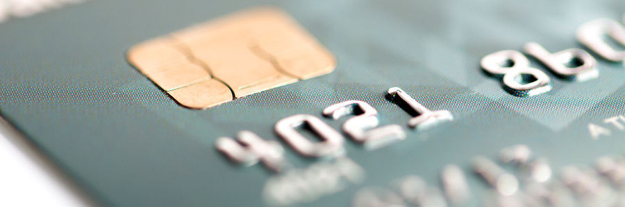 closeup of credit card with smart chip